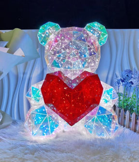 Magic color love bear Crystal effect light up bear pet USB interface