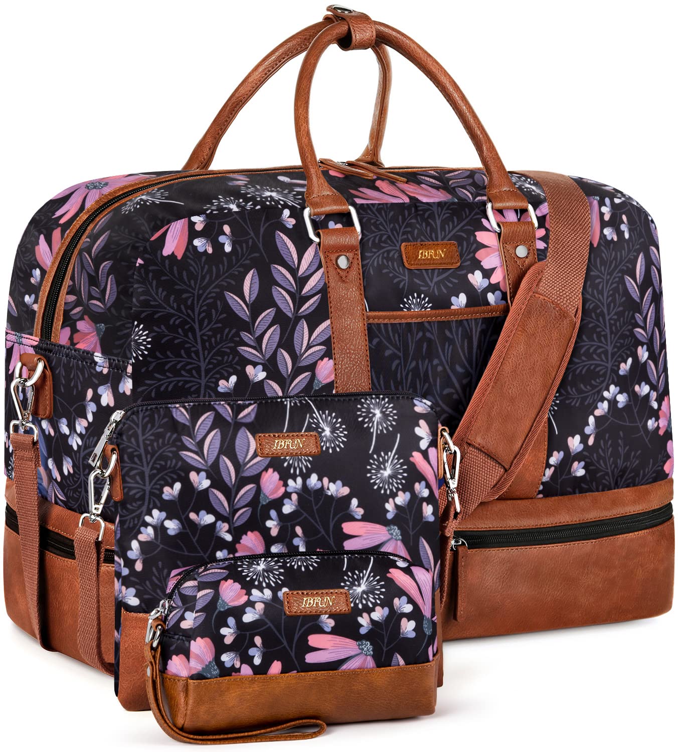 xB Xibang xB 20 Inches Weekender Duffle Bag Large Travel Duffel Luggage Bag Waterproof with Top Handle for Women Men, Women's, Black